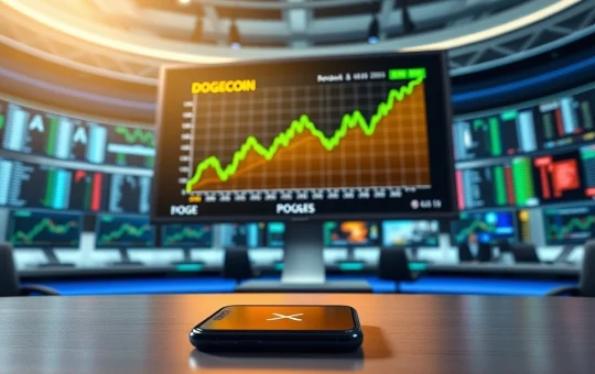 Dogecoin price chart analysis on a trading desk screen following Elon Musk's X Money tease.