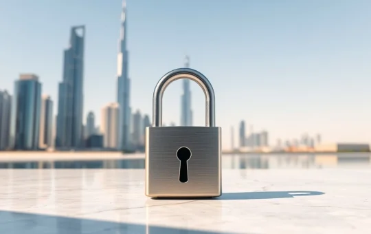 Dubai fines KuCoin for unlicensed cryptocurrency services, symbolizing regulatory crackdown on crypto exchanges.