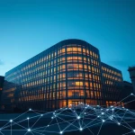 European Central Bank headquarters with digital network overlay representing the ECB Appia plan for tokenized markets.