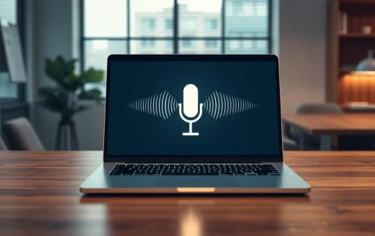 Laptop displaying the interface for Ertiqah's Contextli AI voice dictation platform.