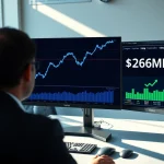Ethereum ETF inflows chart showing $262 million breaking a 35-day outflow streak on a financial trading desk monitor.