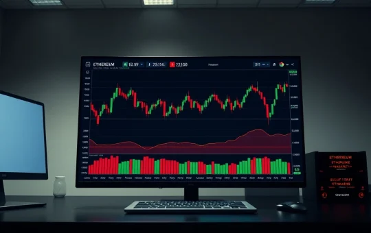 Ethereum price volatility dashboard showing critical liquidation risk levels in cryptocurrency trading
