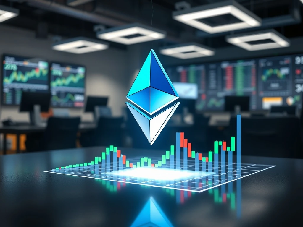 Ethereum ETH logo and price chart analysis for March 2026 market outlook.