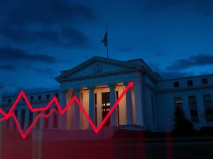 The Federal Reserve building symbolizes a monetary policy trap impacting Bitcoin and cryptocurrency markets.