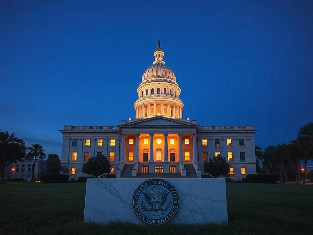 Florida State Capitol building following passage of landmark stablecoin regulation bill.