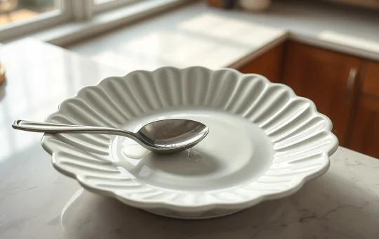 Flower Style Overflow Plate demonstrating its spill-prevention function on a kitchen counter.