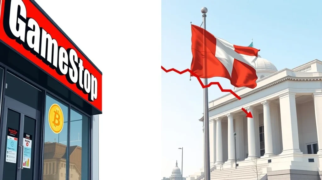 GameStop Bitcoin holdings contrasted with a nation's cryptocurrency sell-off strategy.