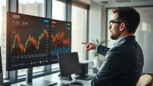 Analyst Gareth Soloway discusses Bitcoin and XRP price targets on financial charts.