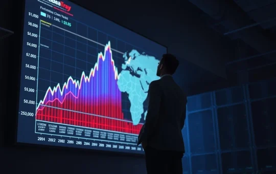 Breaking news on record Polymarket trading surge driven by Middle East geopolitical tensions and financial chart analysis.
