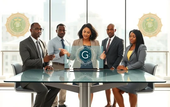 Professionals at the Bank of Ghana discuss the new cryptocurrency sandbox regulatory program launch.