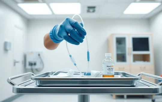 Healthcare professional handling a catheter kit in a hospital, representing the growing medical devices market.