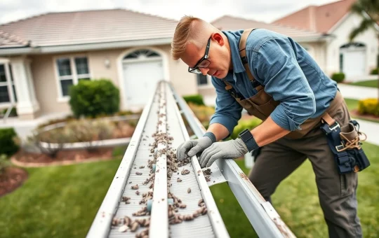 Professional gutter maintenance protecting Tampa home value by preventing water damage.