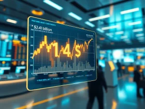 Digital trading interface visualizing Hyperliquid's $1.4 billion weekend volume surge in real-world asset markets.