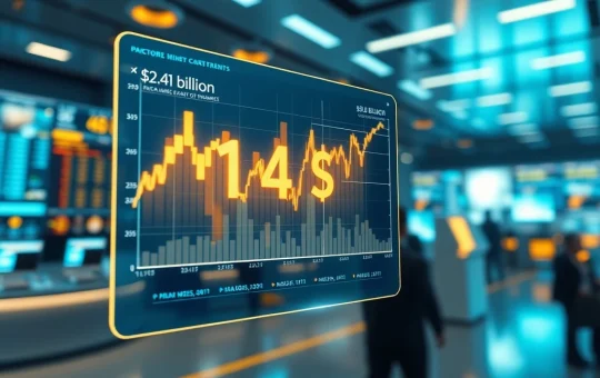 Digital trading interface visualizing Hyperliquid's $1.4 billion weekend volume surge in real-world asset markets.