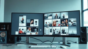 AI carousel generator interface for social media content creation on computer screens