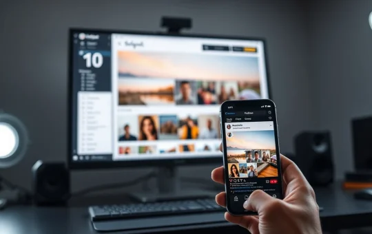 Insta Posts AI carousel generator interface and token presale announcement.