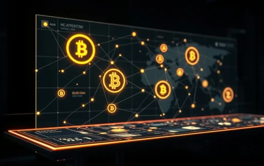 Digital interface visualizing the IONIX Chain token presale and blockchain network.