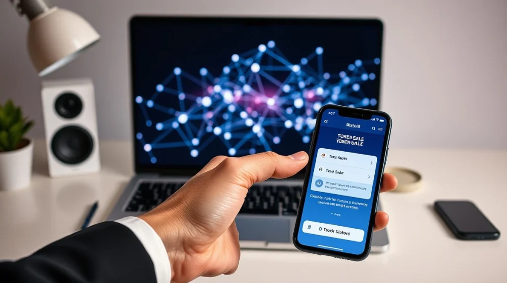 Ionix Chain IONX token presale investment interface on a digital screen.