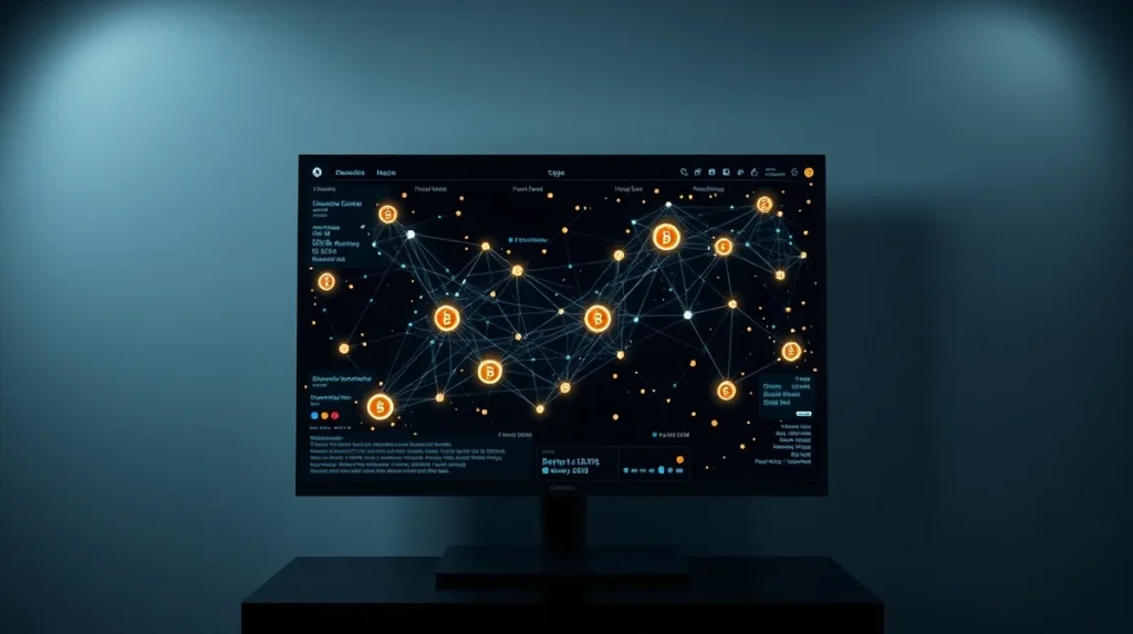 IONIX Chain IONX token presale dashboard showing blockchain network visualization.