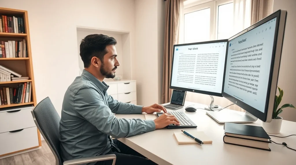 Professional translator at work, representing the career benefits of Israel Translators Association membership.