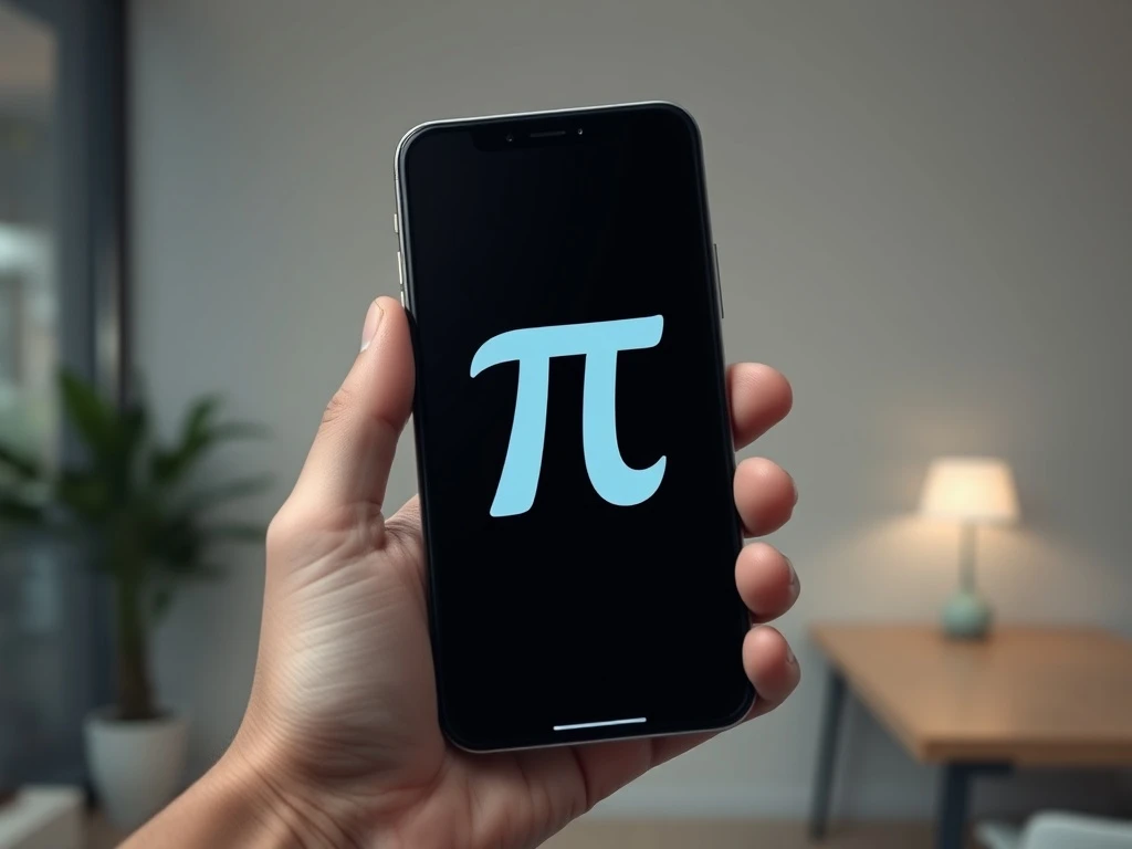 Smartphone displaying Pi Network logo on Kraken exchange listing day, March 13, 2026.