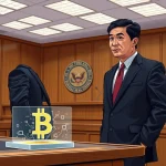 Cambodian businessman Chen Zhi in New York courtroom challenging US seizure of 127,271 Bitcoin.