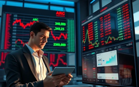 Trader analyzing Lighter platform during ARC derivatives battle showing market stress