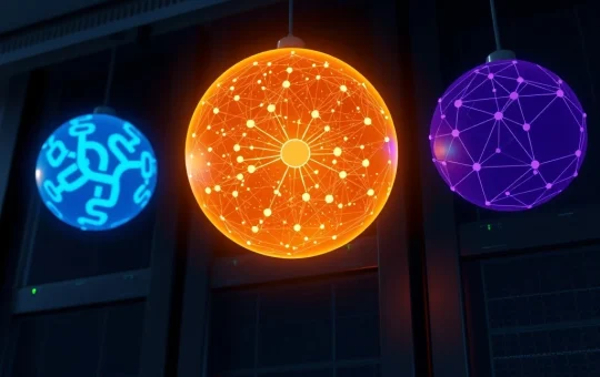 Chainlink LINK, PIPPIN, and Injective INJ tokens represented as AI agent crypto projects in a data center.