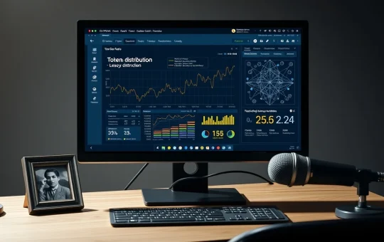 Blockchain interface showing Living Forever AI token presale data and AI neural network visualization.