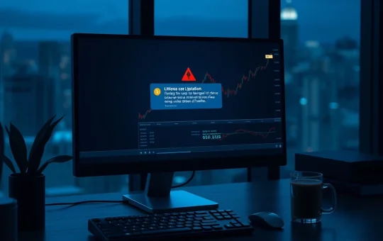 Machi Big Brother liquidation warning on a crypto trading screen showing Ethereum charts.