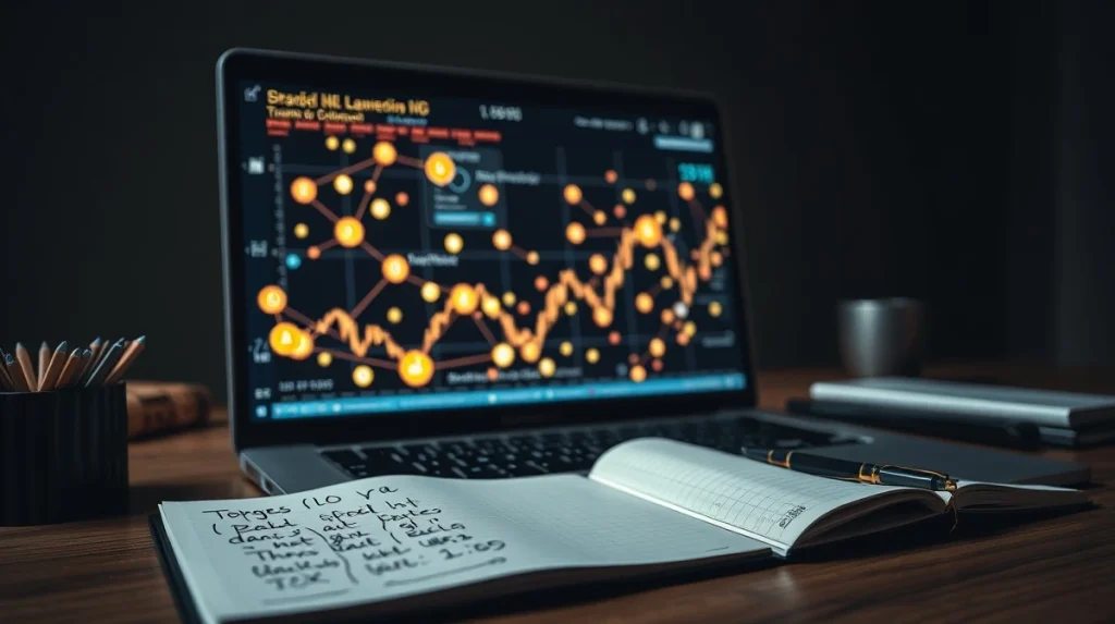 Analyst reviewing Mutuum Finance token presale data and blockchain interface on screen.