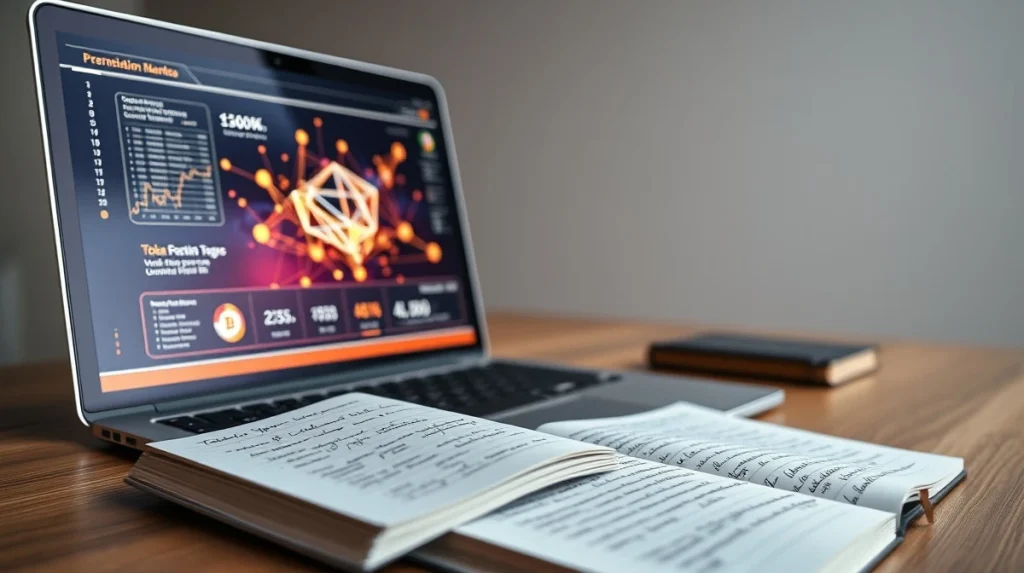 Analyst reviewing Mutuum Finance presale data and tokenomics on a digital interface.