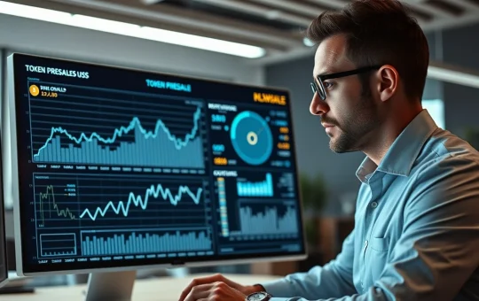 Analyst reviewing Mutuum Finance presale data and tokenomics on a digital interface.