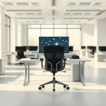 Empty office chair symbolizes OP Labs 20% workforce reduction to streamline Optimism development.