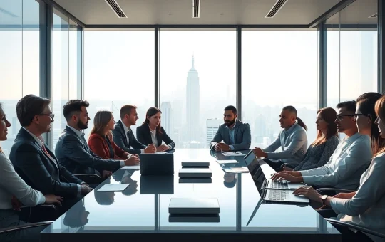 Professional meeting in New York discussing Vietnam's financial future with Pendle and Wall Street firms.