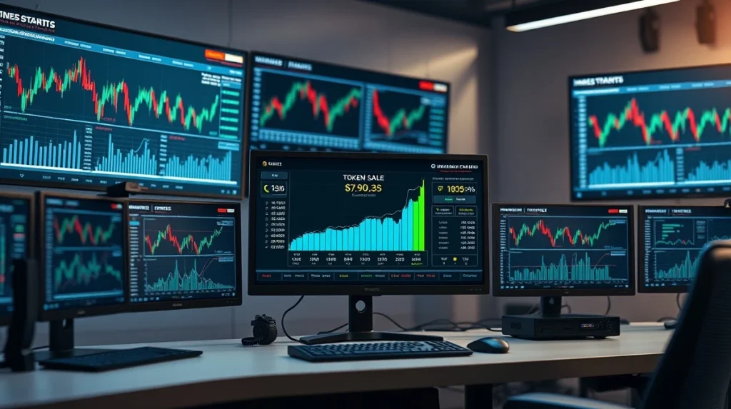 Pepeto crypto token presale dashboard showing fundraising milestone on a digital screen.