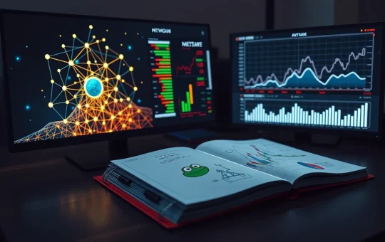 Analyst monitors blockchain data and charts during the Pepeto crypto presale fundraising milestone.