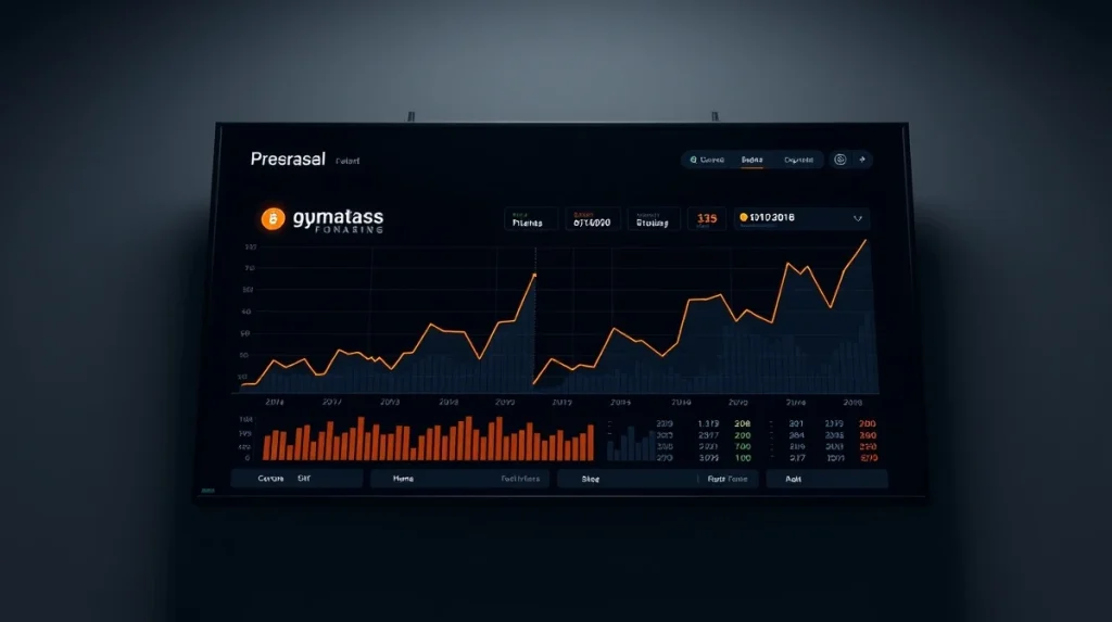 Analytical dashboard showing cryptocurrency presale fundraising data and token metrics.