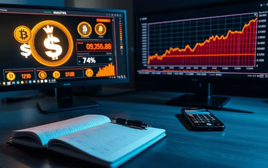 Analyst desk with screens showing crypto presale data and Pepeto token metrics.