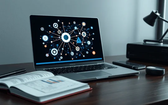 Analyst reviewing Pepeto presale tokenomics and blockchain data on a digital screen.