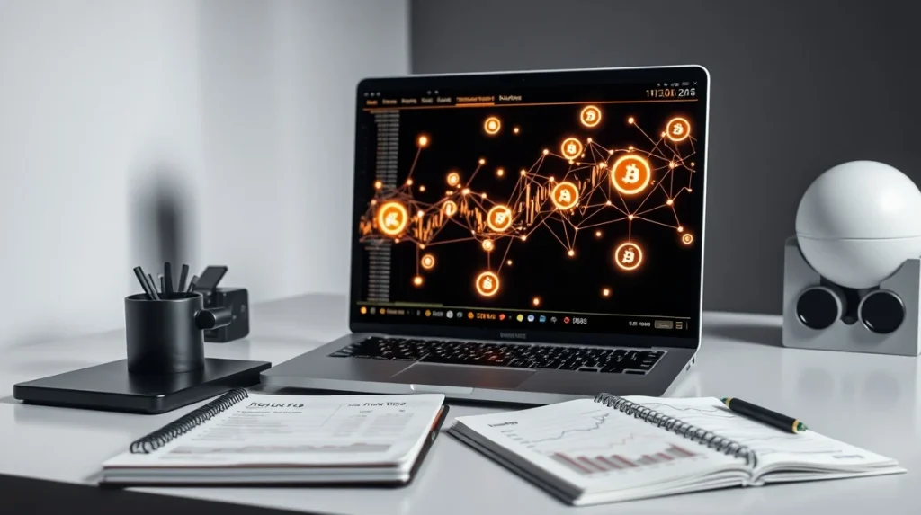 Analyst reviewing the Pepeto presale dashboard and blockchain token data on a screen.