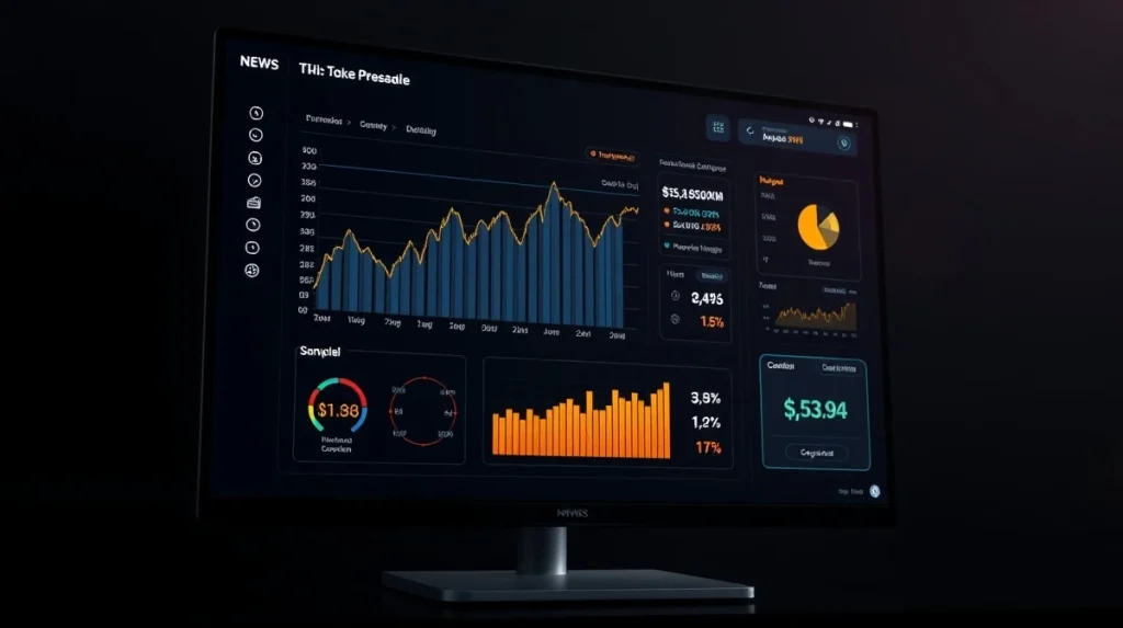 Digital dashboard displaying crypto presale data and tokenomics for Pepeto project