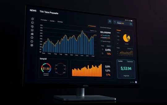 Digital dashboard displaying crypto presale data and tokenomics for Pepeto project