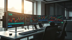 Cryptocurrency trading desk showing blockchain data and price charts for Pepeto, XRP, and Cardano.
