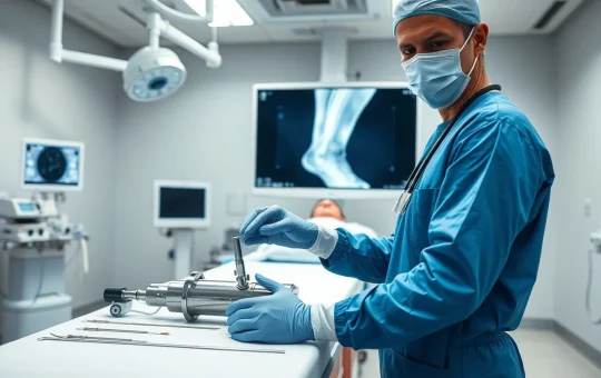 Medical professional preparing a peripheral vascular stent in a modern catheterization lab.