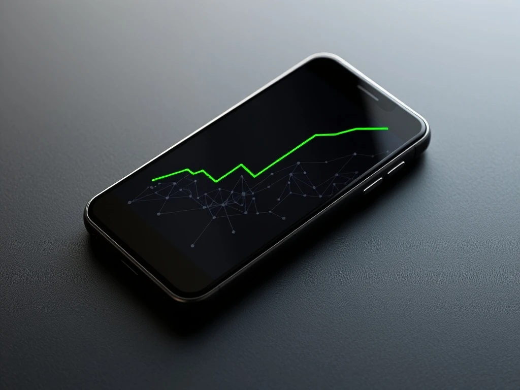 Smartphone displaying Pi cryptocurrency price chart reaching a new 2026 high of $0.25