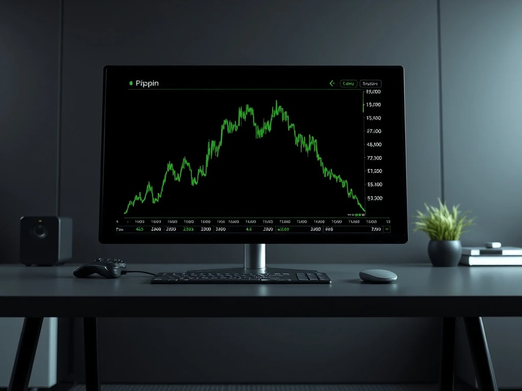 Analysis of the Pippin price rally today showing a volatile chart on a trading screen.