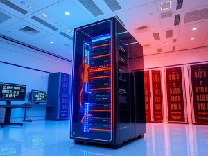 Progmat Avalanche migration visualized in a Tokyo financial data center, representing the $2 billion infrastructure shift.