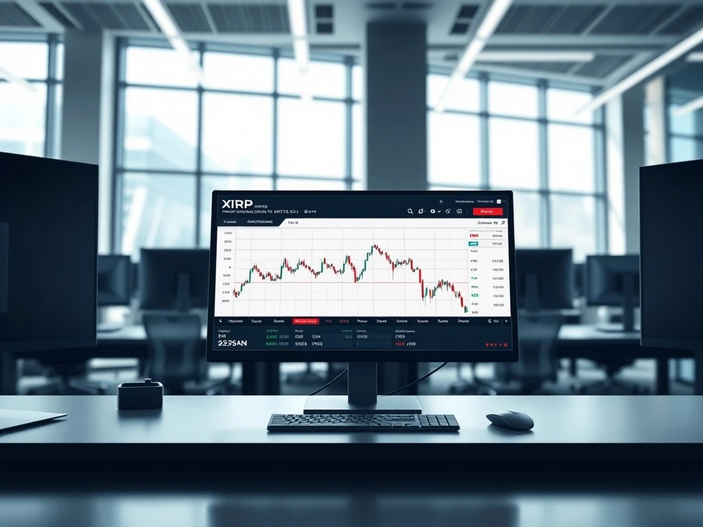 Ripple XRP futures trading interface on Coinbase institutional platform showing cryptocurrency derivatives data
