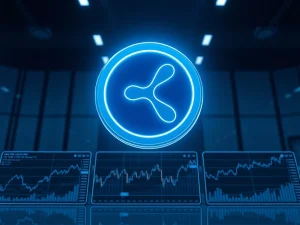 Ripple XRP token price prediction analysis with market dashboard showing cryptocurrency forecasts